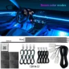 Streamer sinfónico de zona Dual 18 en 1, luz ambiental para coche, LED Interior a todo Color, tira acrílica de neón RGB, Kit de iluminación de ambiente, aplicación