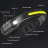 Linterna frontal con Sensor LED recargable por USB, linterna frontal COB, luz intensa, resistente al agua