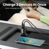 Adaptador cargador para auto tipo USB-C y USB-A 3W PD QC 3,0 PPS 45W