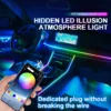 Streamer sinfónico de zona Dual 18 en 1, luz ambiental para coche, LED Interior a todo Color, tira acrílica de neón RGB, Kit de iluminación de ambiente, aplicación