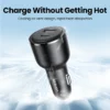 Adaptador cargador para auto tipo USB-C y USB-A 3W PD QC 3,0 PPS 45W