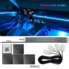 Streamer sinfónico de zona Dual 18 en 1, luz ambiental para coche, LED Interior a todo Color, tira acrílica de neón RGB, Kit de iluminación de ambiente, aplicación