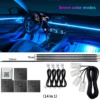 Streamer sinfónico de zona Dual 18 en 1, luz ambiental para coche, LED Interior a todo Color, tira acrílica de neón RGB, Kit de iluminación de ambiente, aplicación