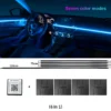 Streamer sinfónico de zona Dual 18 en 1, luz ambiental para coche, LED Interior a todo Color, tira acrílica de neón RGB, Kit de iluminación de ambiente, aplicación