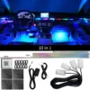 Streamer sinfónico de zona Dual 18 en 1, luz ambiental para coche, LED Interior a todo Color, tira acrílica de neón RGB, Kit de iluminación de ambiente, aplicación